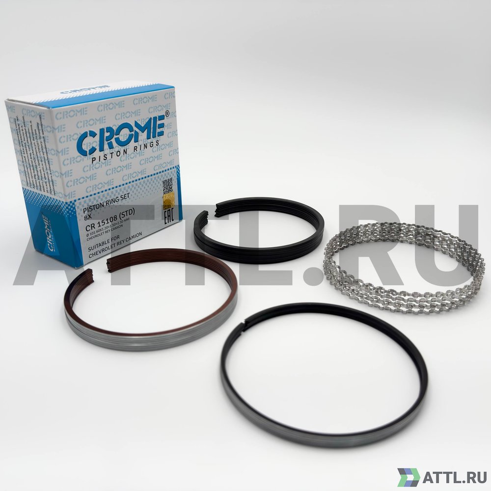 CROME CR 15108 STD Комплект поршневых колец на 8 цил. STD 6.0L