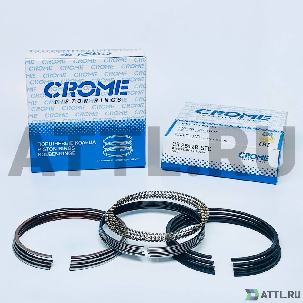 CROME CR26128 STD Комплект поршневых колец на 4 цил. STD C-Max 1.6V