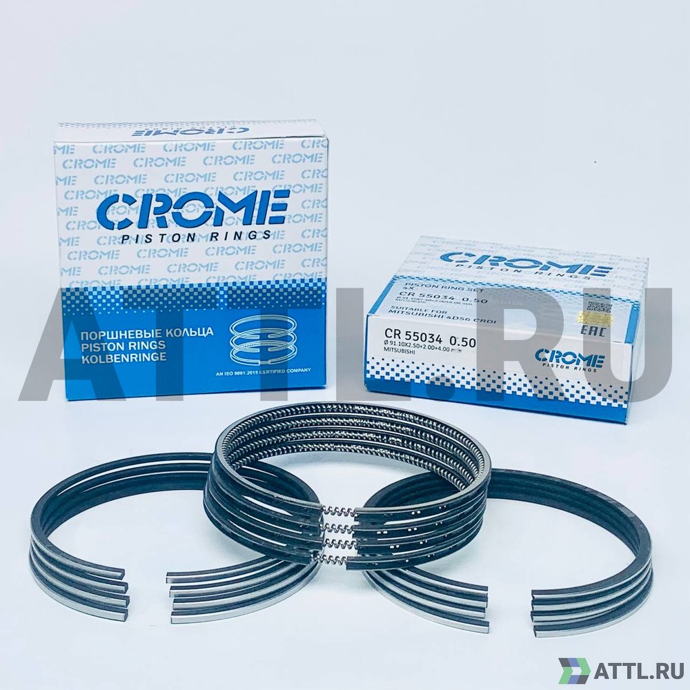 CROME CR55034 050 Комплект поршневых колец на 4 цил. +050 4D56 CRDI