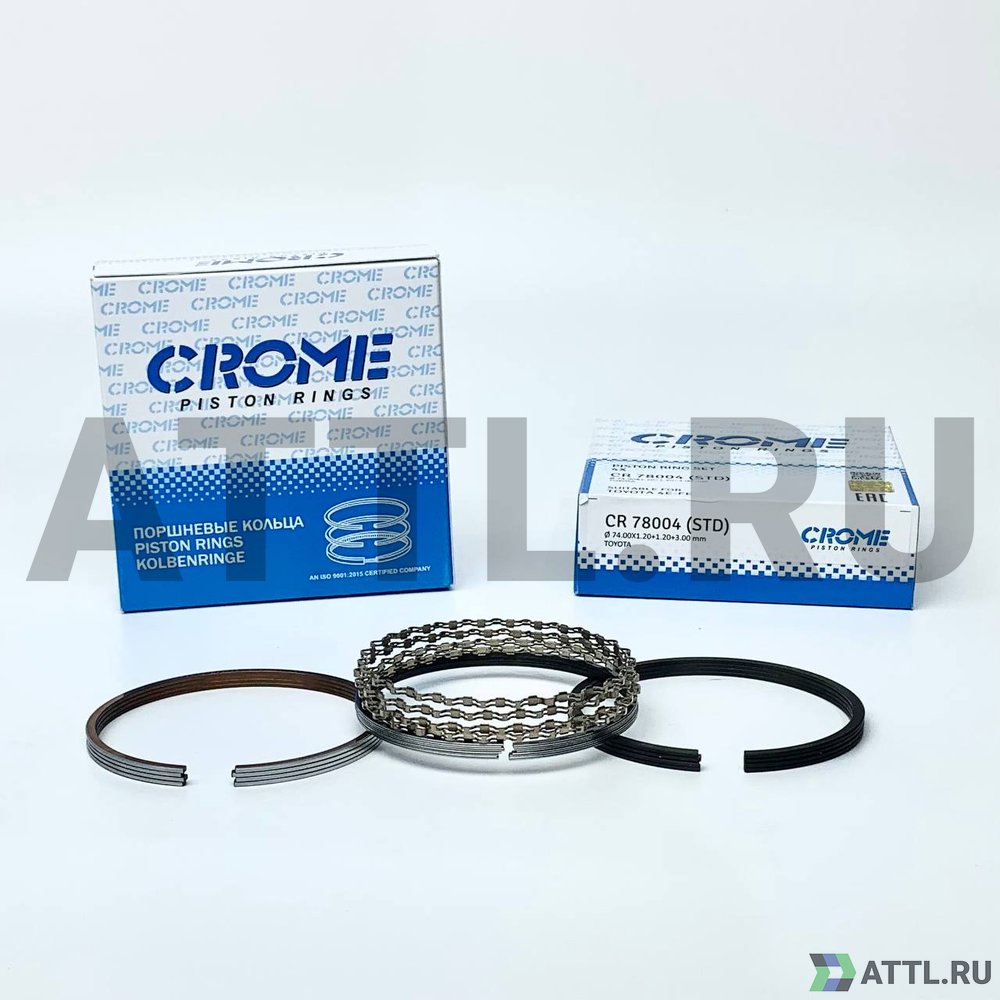 CROME CR78004 STD Комплект поршневых колец на 4 цил. STD 4E-FE, 5E-FE