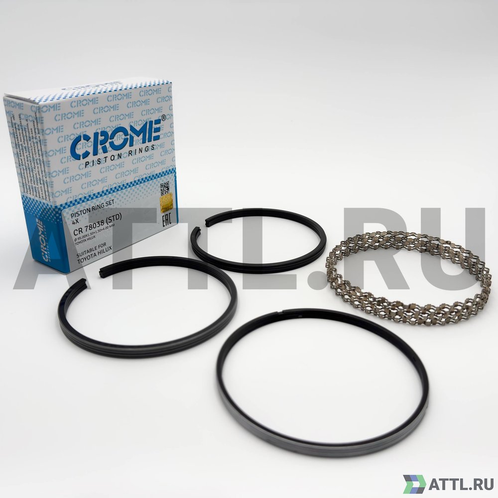 CROME CR 78038 STD Комплект поршневых колец на 4 цил. STD 3RZ-FE
