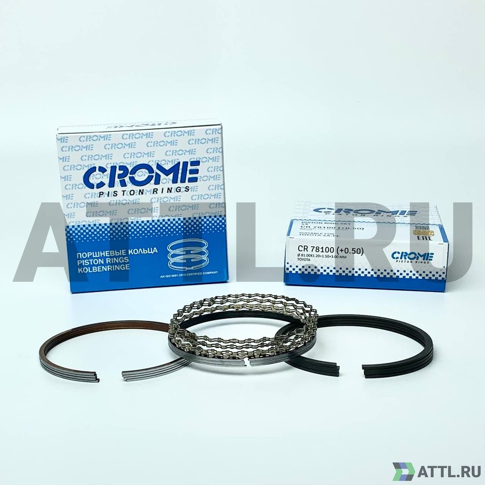 CROME CR 78100 050 Комплект поршневых колец на 4 цил. +050 4A-FE