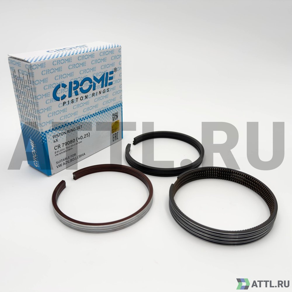 CROME CR 79080 025 Комплект поршневых колец на 4 цил. +025 2.0L TDI