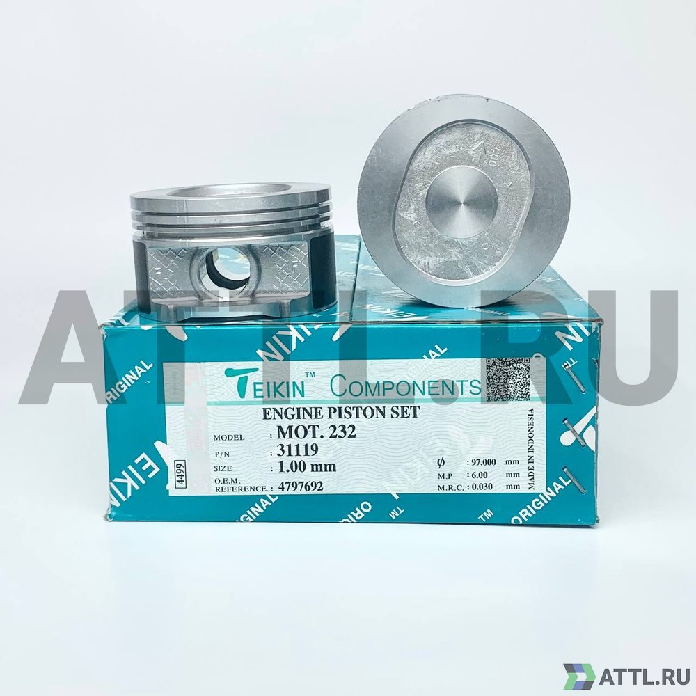 TEIKIN 31119 100 Комплект поршней MOT.232 d96+1.00 1,5-1,5-3