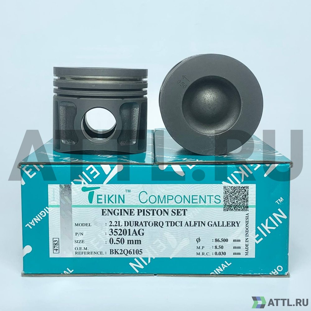 TEIKIN 35201AG 050 Комплект поршней 2.2 DURATORQ TDCI усиленный+охлаждение d86+0.50 2-2-2