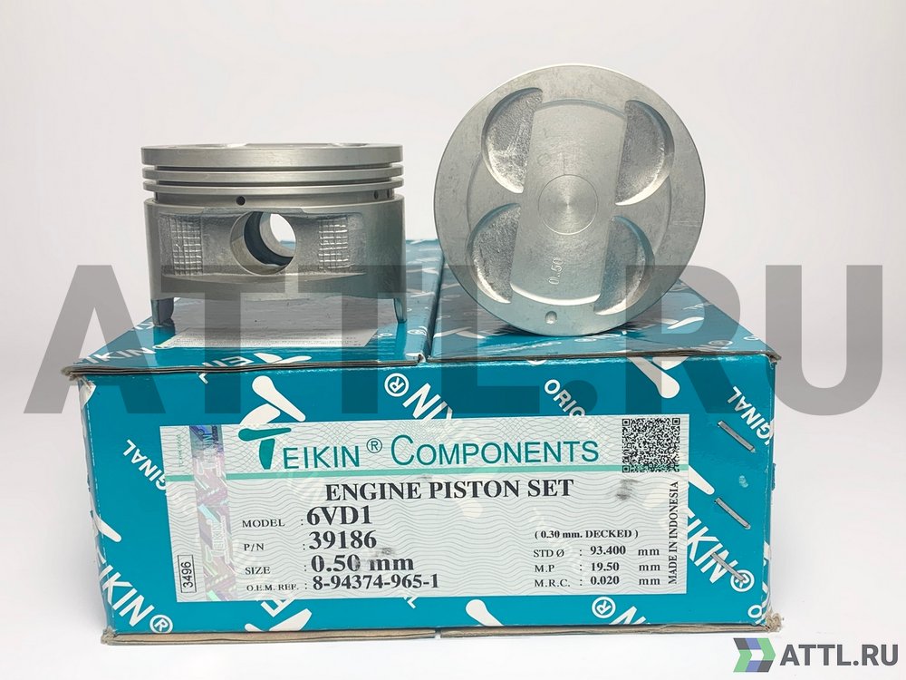 TEIKIN 39186 050 Комплект поршней 6VD1 d93,4+0.50 1,5-1,5-4