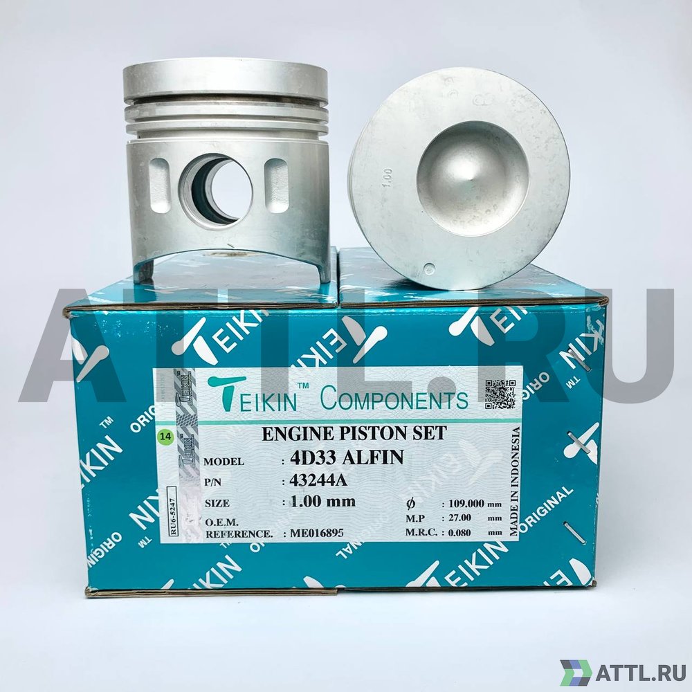 TEIKIN 43244A 100 Комплект поршней 4D33 усиленный d108+1.00 3-2-4