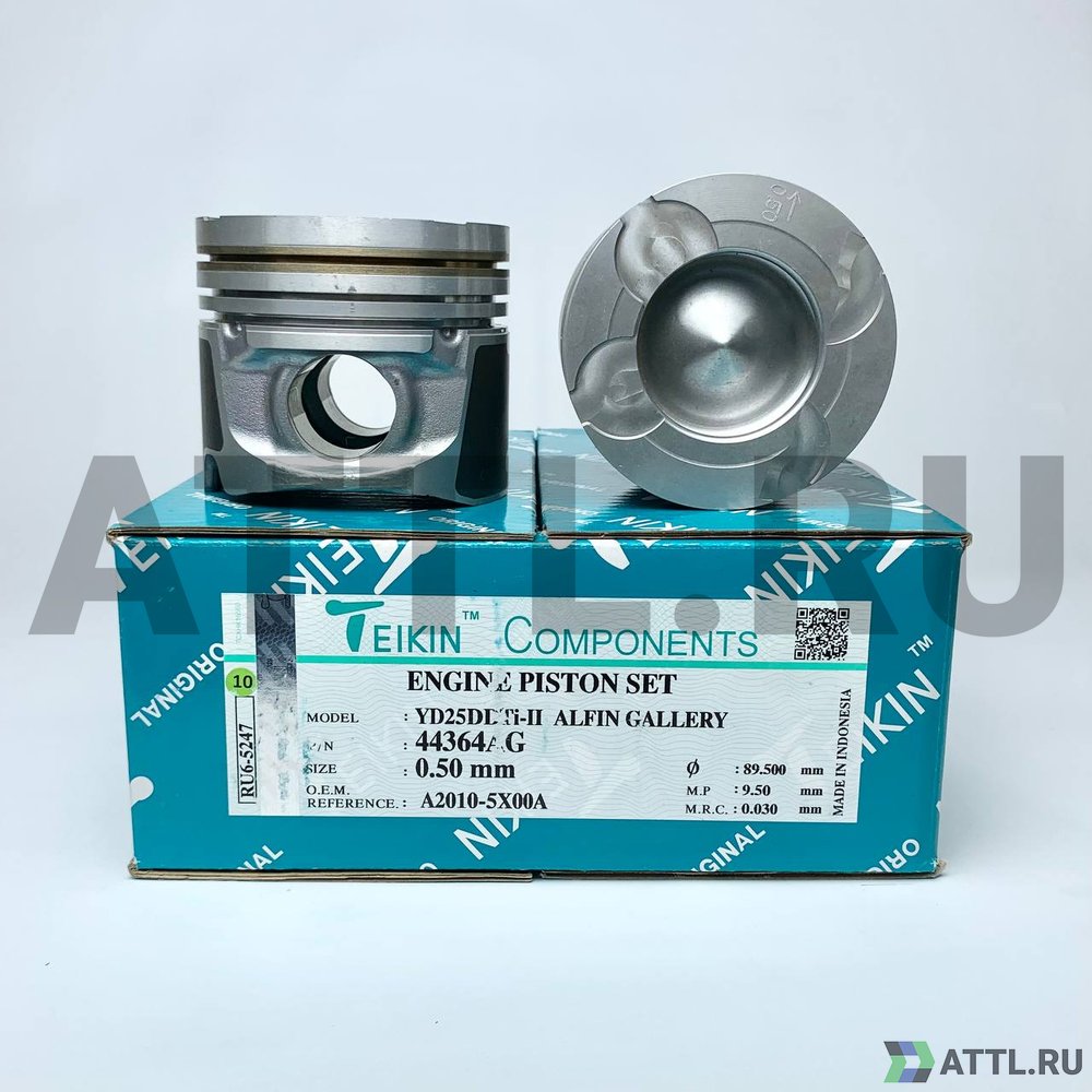 TEIKIN 44364AG 050 Комплект поршней YD25DDTi-II усиленный+охлаждение d89+0.50 2HK-2-3