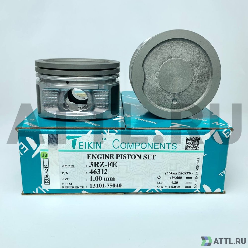 TEIKIN 46312 100 Комплект поршней 3RZ-FE, 3RZ-FZ d95+1.00 1,5-1,5-4