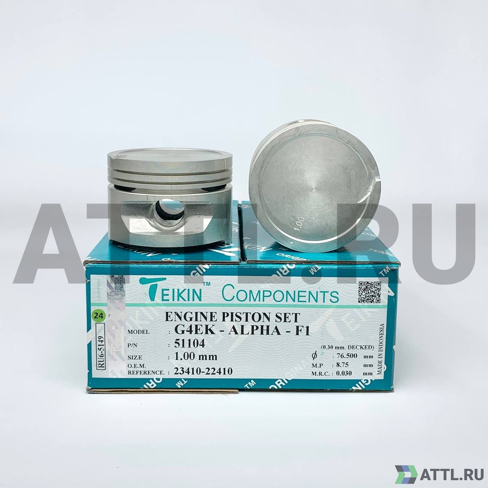 TEIKIN 51104 100 Комплект поршней G4EK d75,5+1.00 1,5-1,5-3