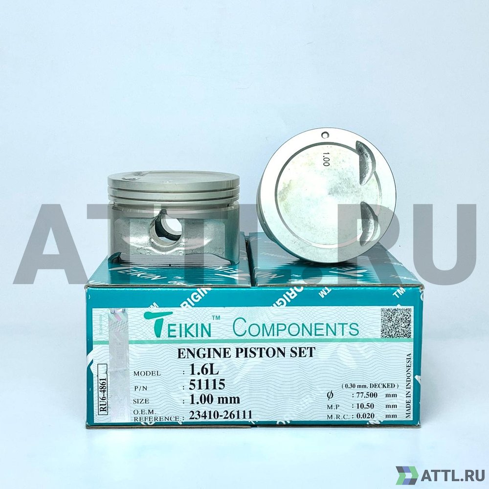 TEIKIN 51115 100 Комплект поршней 1.6L d76,5+1.00 1,2-1,2-2,5