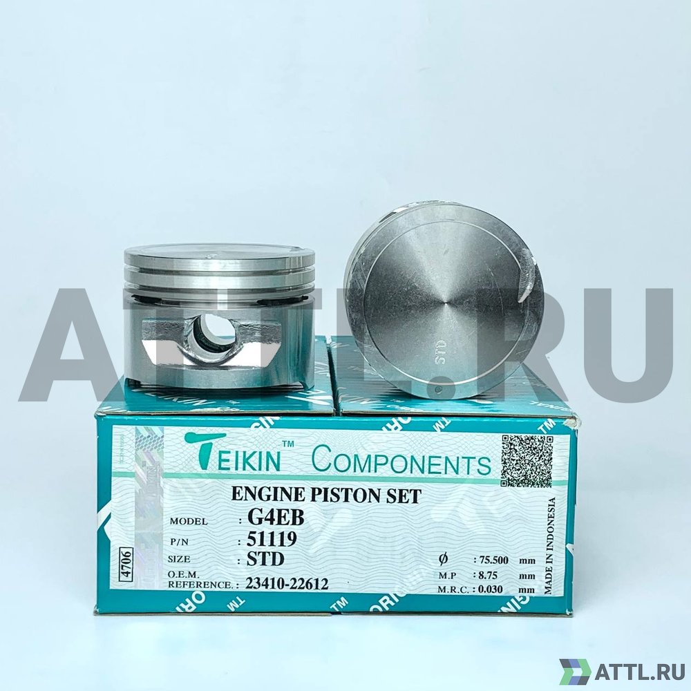 TEIKIN 51119 std Комплект поршней G4EB d75,5 STD 1,5-1,5-3
