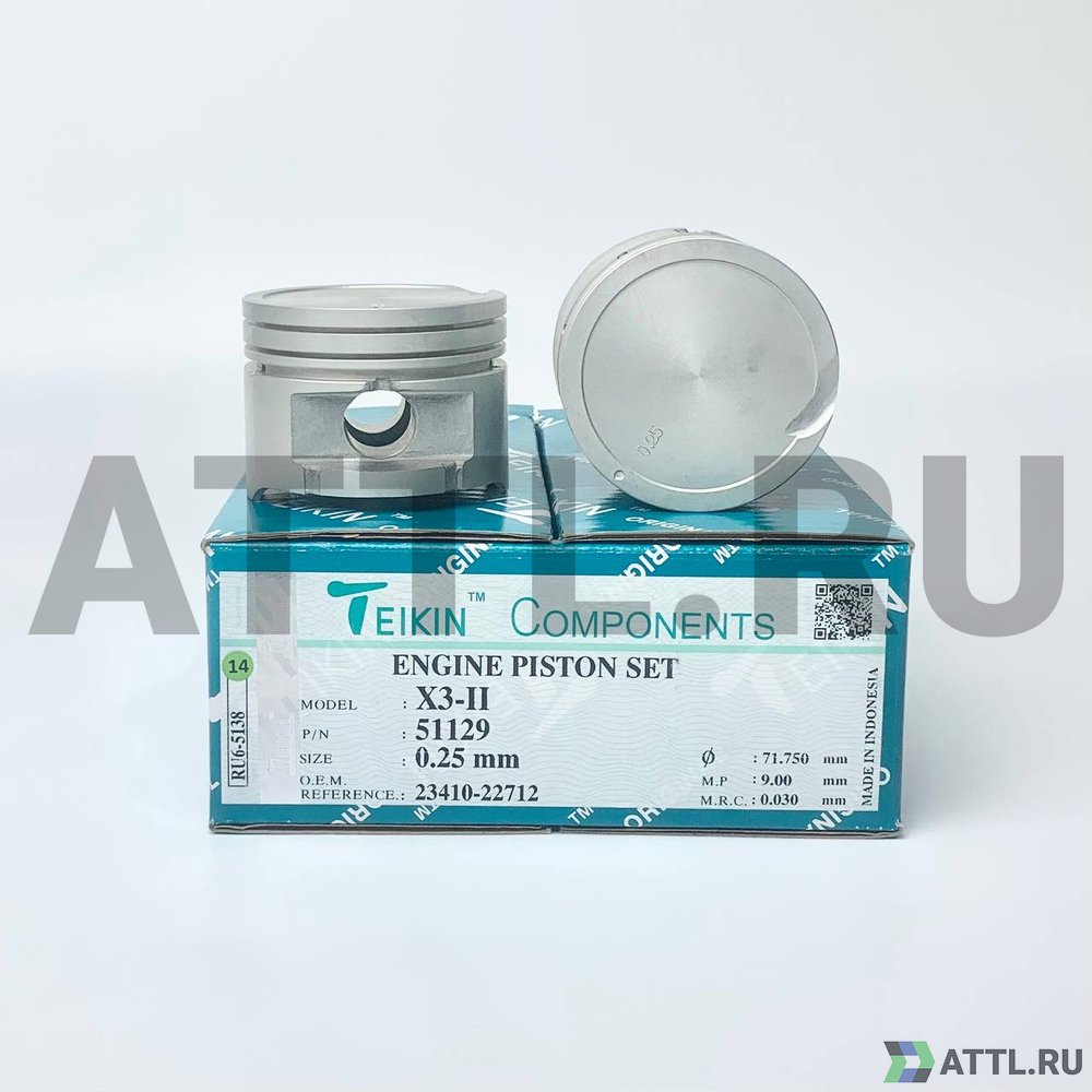 TEIKIN 51129 025 Комплект поршней G4EA/X3-II d71,5+0.25 1,5-1,5-3