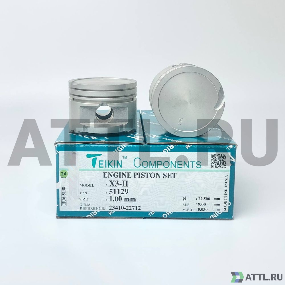 TEIKIN 51129 100 Комплект поршней G4EA/X3-II d71,5+1.00 1,5-1,5-3