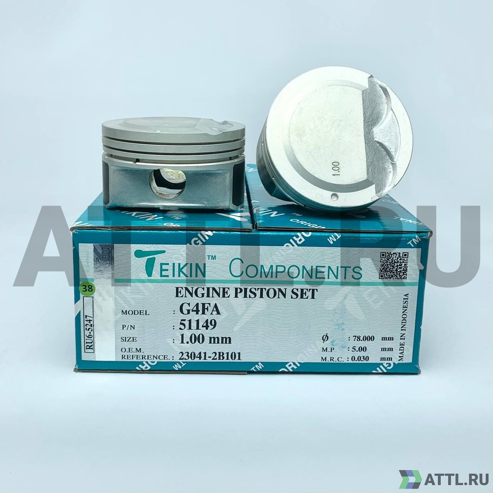 TEIKIN 51149 100 Комплект поршней G4FA d77+1.00 1,2-1,2-2