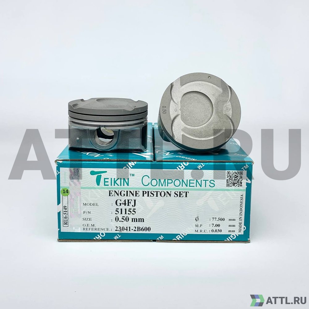TEIKIN 51155 050 Комплект поршней G4FJ d77+0.50 1,2-1,2-2
