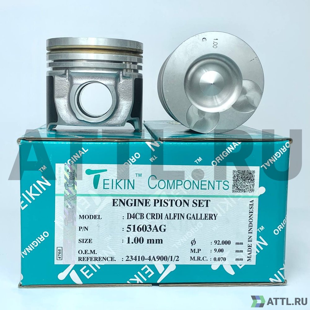 TEIKIN 51603AG 100 Комплект поршней D4CB CRDI усиленный+охлаждение d91+1.00 2,5HK-2-3