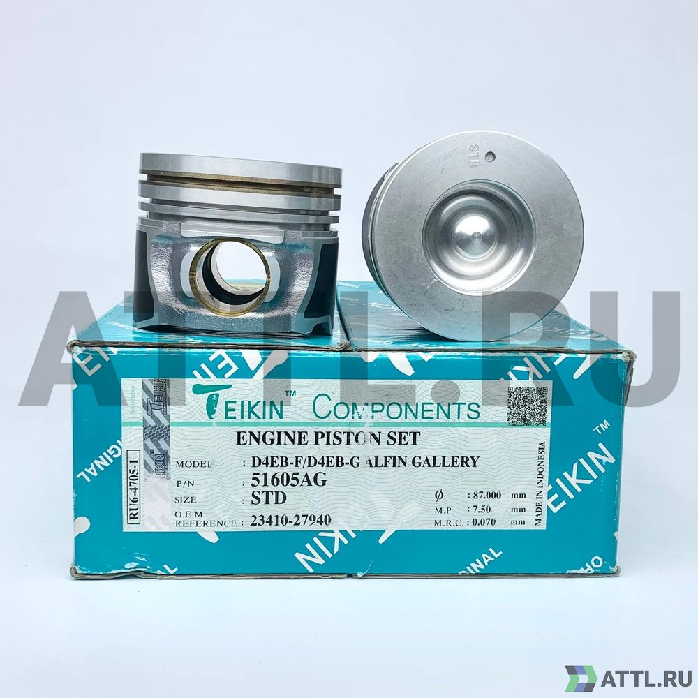 TEIKIN 51605AG std Комплект поршней D4EB-F усиленный+охлаждение d87 STD 2,5FK-2-3
