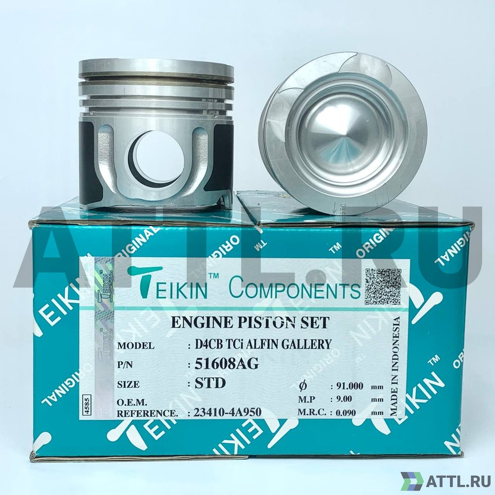 TEIKIN 51608AG std Комплект поршней D4CB TCi усиленный+охлаждение d91 STD 2,5HK-2-3