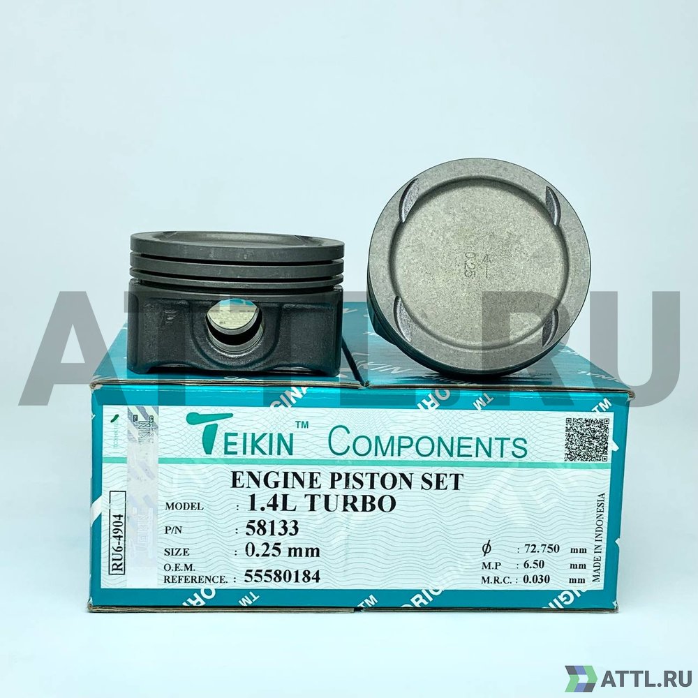 TEIKIN 58133 025 Комплект поршней 1.4L TURBO d72,5+0.25 1,2-1,2-2