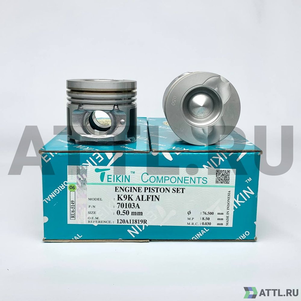 TEIKIN 70103A 050 Комплект поршней K9K усиленный d76+0.50 2-2-2,5