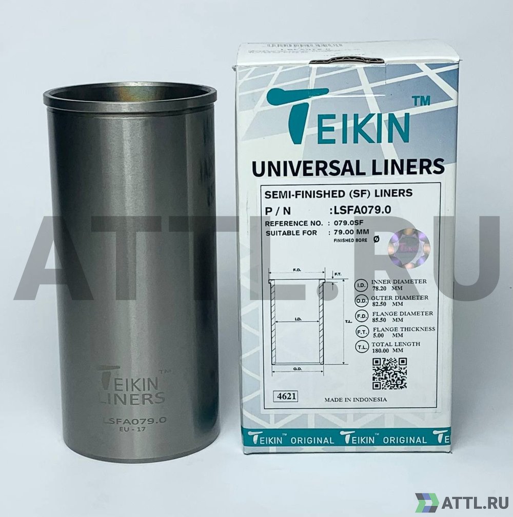 TEIKIN LSFA079.0 Гильза сухая универсальная D=79.00, ID=78.20, OD=82.50, FD=85.50, TL=180.00, FT=5.00