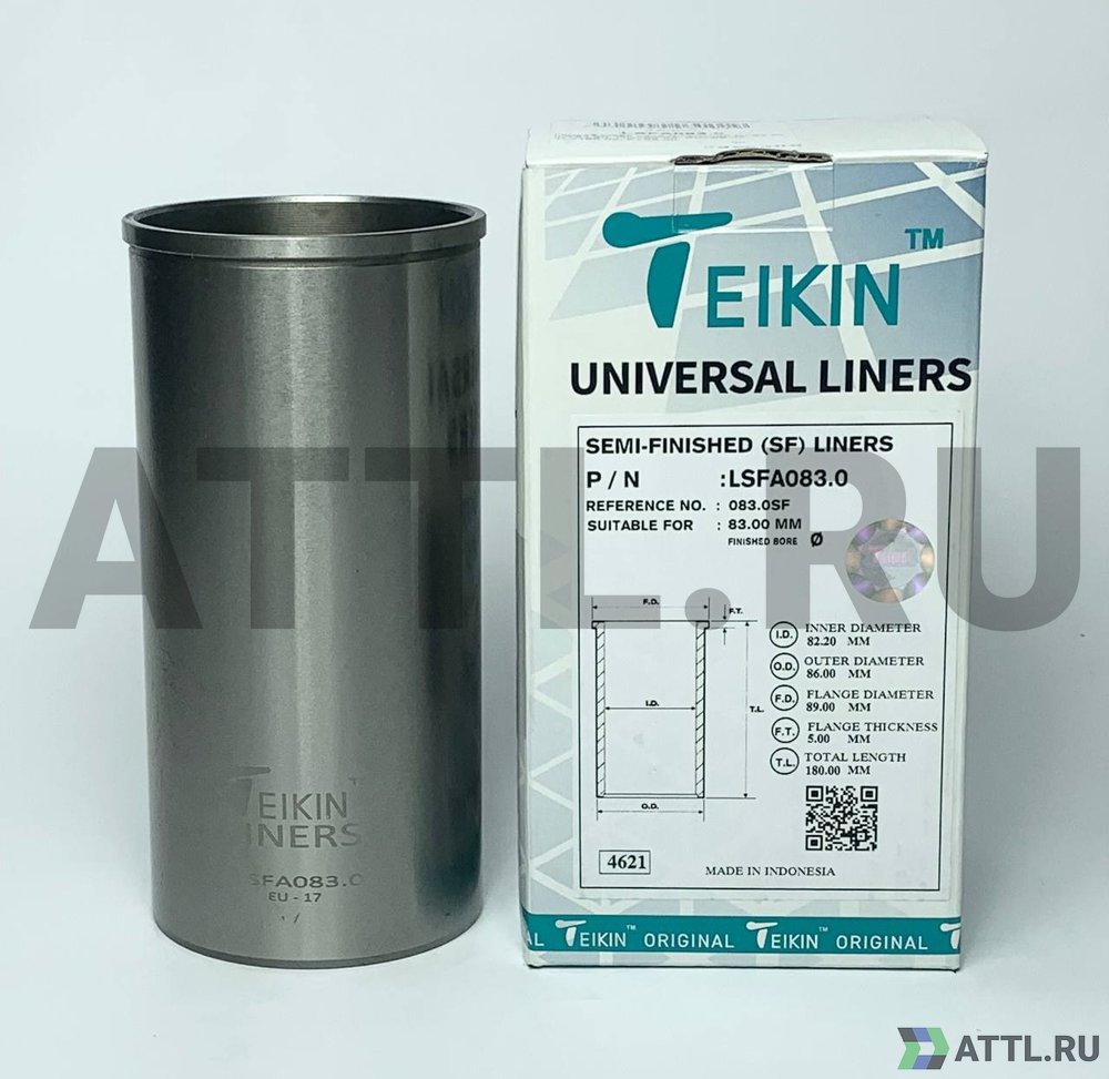 TEIKIN LSFA083.0 Гильза сухая универсальная D=83.00, ID=82.20, OD=86.00, FD=89.00, TL=180.00, FT=5.00