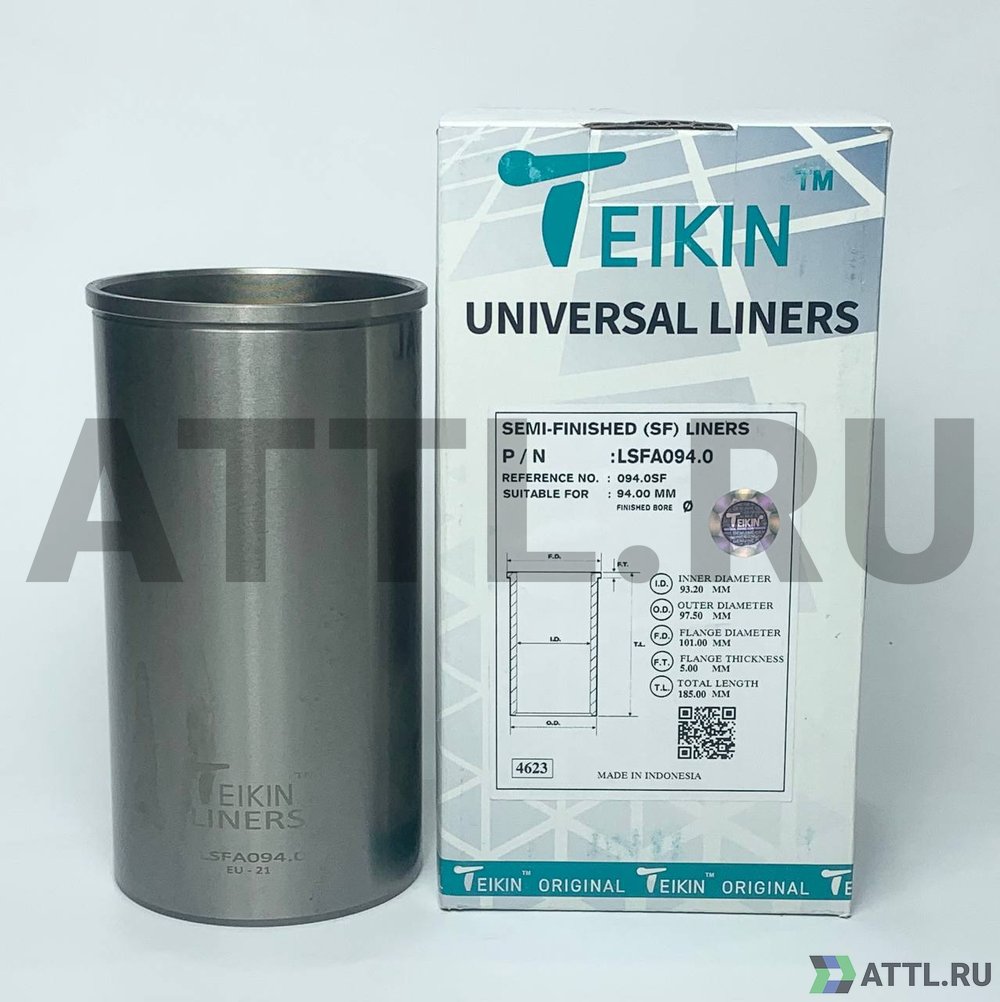 TEIKIN LSFA094.0 Гильза сухая универсальная D=94.00, ID=93.20, OD=97.50, FD=101.00, TL=180.00, FT=5.00