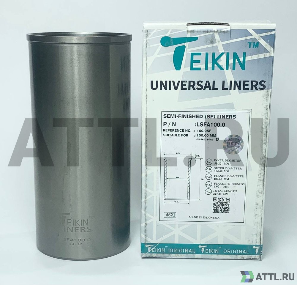 TEIKIN LSFA100.0 Гильза сухая универсальная D=100.00, ID=99.20, OD=104.60, FD=107.60, TL=227.40, FT=6.00