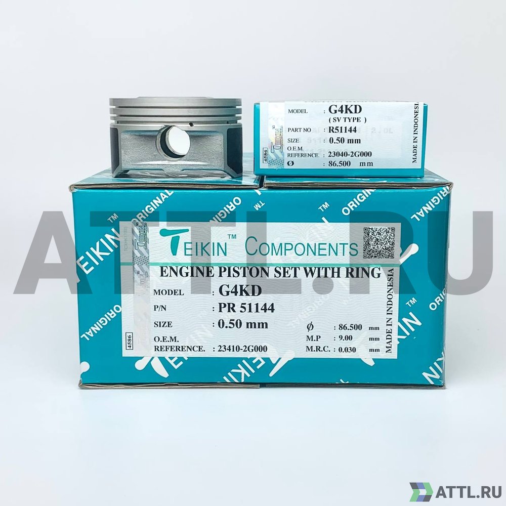 TEIKIN PR 51144 050 Комплект поршней с кольцами G4KD d86+0.50 1,2-1,2-2